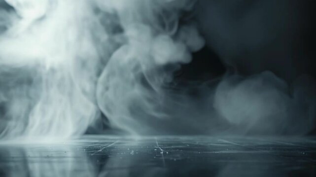 Smoke swirling on a dark black background Animation 4k video