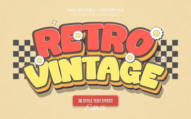 Retro vintage old retro 3d text effect editable