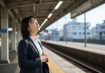 Fototapeta premium Businesswoman Lifestyle and Commuting Scenes in the City