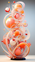 Wellness Abstract Kinetic Sculpture 3D Stylized Game Art