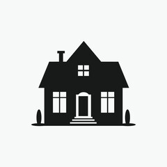 Real estate home hand drawn house silhouette logo