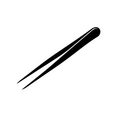 Black silhouette illustration of stainless steel tweezers