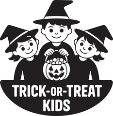 Trick-or-treat kids vector illustration