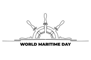 World maritime day concept. Single line draw design. Vector graphic illustration