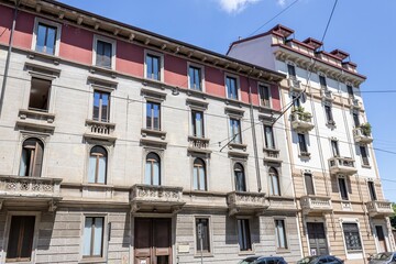 Public medical center on Via Giulio Cesare Procaccini, Milan, Italy 