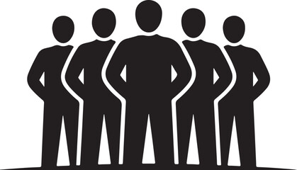 Worker lineup vector illustration