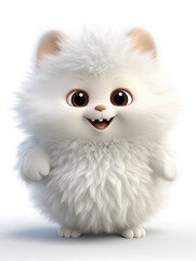 Obraz premium Fat cute fluffy belly funny facial expressions exaggerated