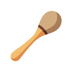 Wooden Spoon Illustration with Brown Handle and Beige Head, Cooking Utensil for Food Preparation