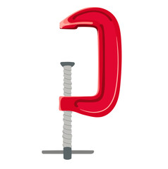 C-clamp Tool Illustration Isolated on White Background