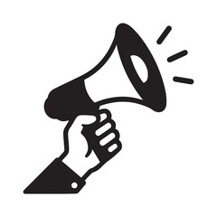 hand holding megaphone