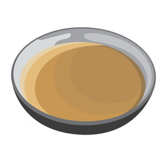 Chicken Broth Soup in Bowl Illustration Isolated on White Background