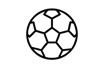 Obraz premium A simple line drawing of a soccer ball with pentagons and hexagons on a white background image