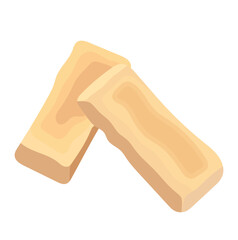 Marzipan Bread Sliced Illustration Isolated on White Background