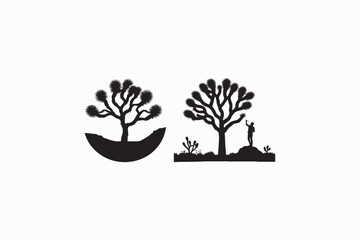 Joshua Tree vector silhouettes image made by adobe illustrator. eps
