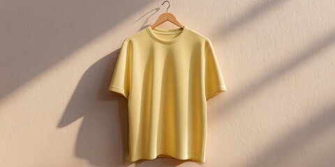 Minimalist Esports Jersey Mockup on Wooden Hanger with Natural Light for Custom Team Uniform Design and Modern Apparel Branding Presentations