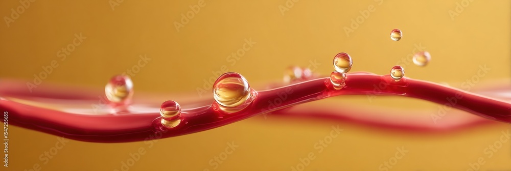 Poster quantum levitation effect with flowing superfluid substance and floating droplets on suspended platf