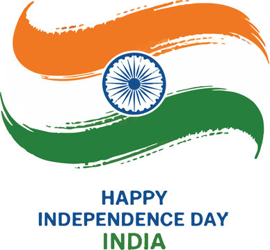 Happy Independence Day India: Artistic Indian Flag with Ashok Chakra

