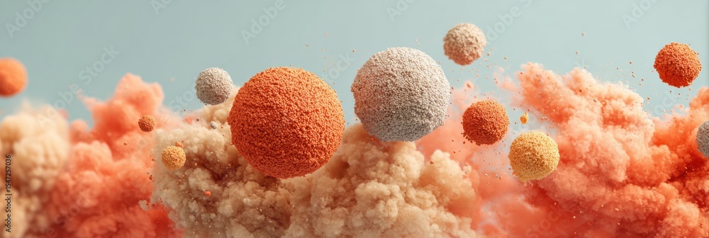 Poster innovative clinical nutrition molecular structures in laboratory setting with ethereal orbs for adva