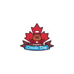 Fototapeta premium Canada day colourful vector poster featuring celebration of the day by Canadian people 