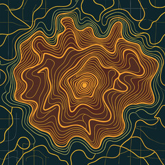 Background of the topographic map. Topographic map lines, contour background. Geographic abstract grid