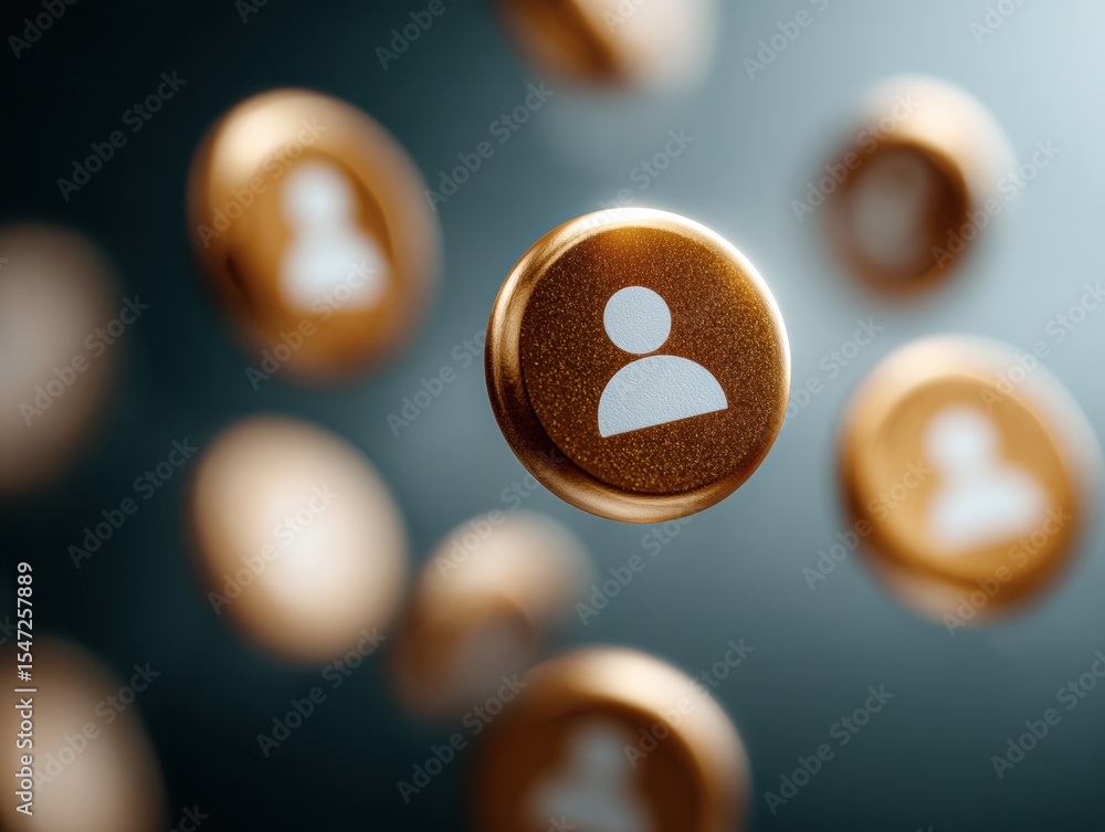 Aufkleber modern social user icon collection symbolizing employer branding and recruitment strategies in busin