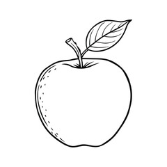 Fototapeta premium Black and White Apple illustration. Ready for coloring