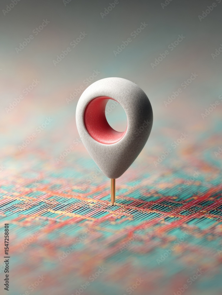 Poster modern polling place location pin on detailed street map highlighting voting sites with vibrant text