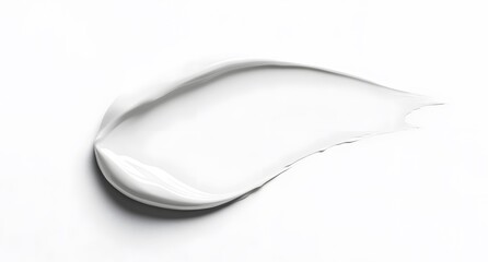 White background, close-up of a white cosmetic cream product texture, close-up of a cosmetic cream with beautiful smooth waves