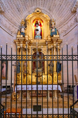 Ornate altarpiece in convent santa clara In Palma de Mallorca