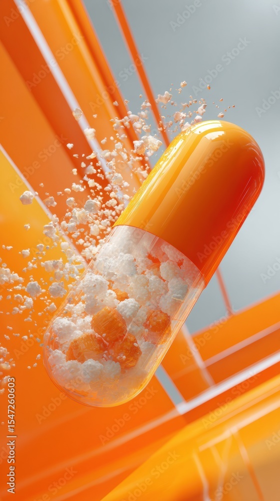 Aufkleber advanced pharmaceutical capsule releasing targeted drug particles with precision delivery mechanism 