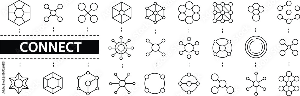 Poster abstract network connection icons representing global communication