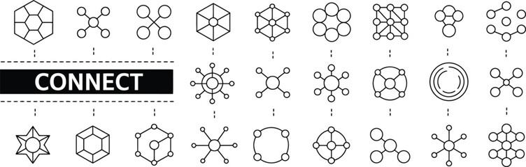 Obraz premium Abstract network connection icons representing global communication