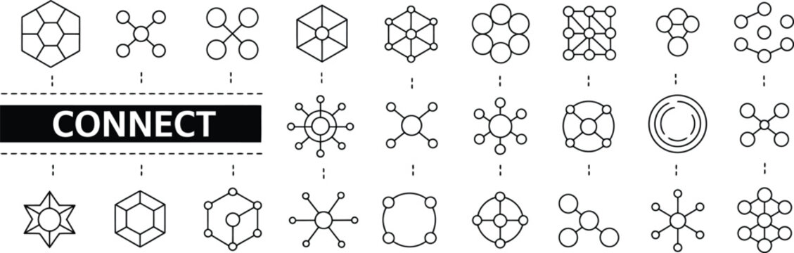 Abstract network connection icons representing global communication