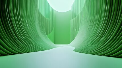 3D Geometric form with green background