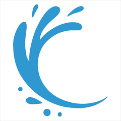 Obraz premium Sublimation Water Drops Clipart with Rain and Splash in Blue Tones