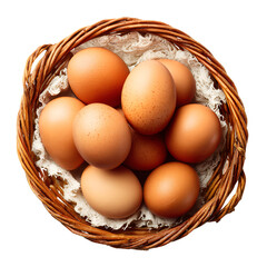 Brown eggs in the basket