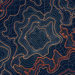 Background of the topographic map. Topographic map lines, contour background. Geographic abstract grid