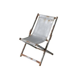Old rusty folding chair isolated on transparent background