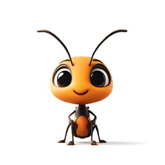 3D cartoon ant on a white background