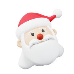 Festive 3D Santa Character Icon for Holiday Design and Merry Christmas Sign