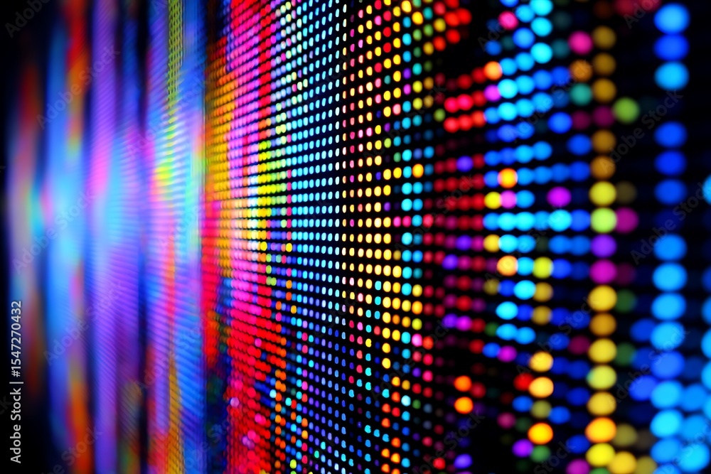 Poster colorful led display screen technology background abstract digital light pattern design texture brig