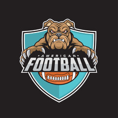 american football club logo dog vector illustration design