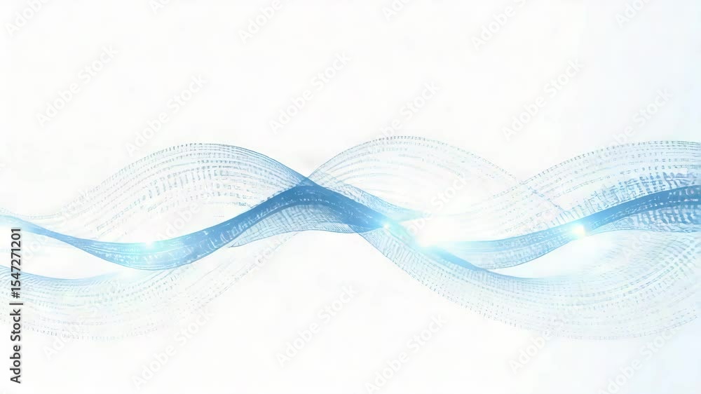 Poster abstract blue wave pattern digital light modern technology background smooth flowing lines glowing e