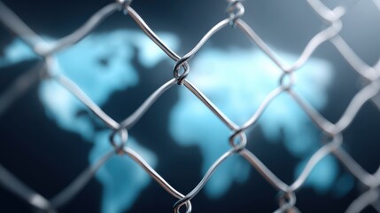 Fototapeta premium A visualization of import disruption and global supply chain breakdown