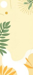 Abstract vector background with organic shapes and tropical elements