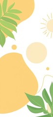 Abstract vector background with organic shapes and tropical elements