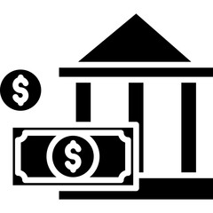 Bank Glyph Icon