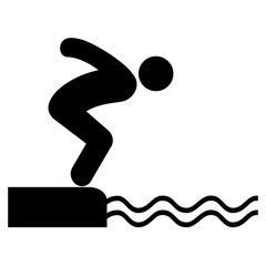 Jumping or diving into the water icon. Swimming icon. Vector illustration design.