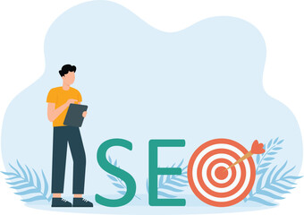 SEO Target,customer concept. Customer attraction campaign, accurate promo
