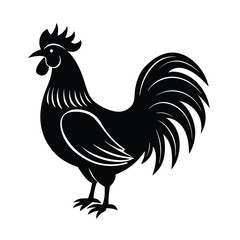 Rooster vector silhouette